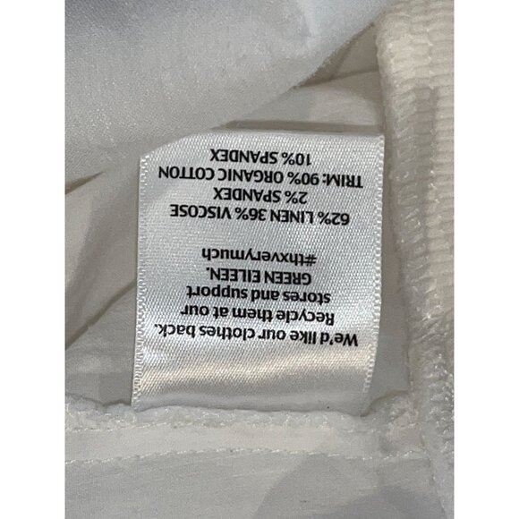 Eileen Fisher Womens White Linen-Blend Capri Pants Size L Large - Picture 10 of 11